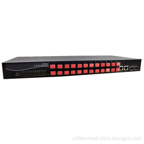 100base-Fx 24-Port POF Switch with 2 Gigabit Tp/SFP Ports Combo Web Smart Switch